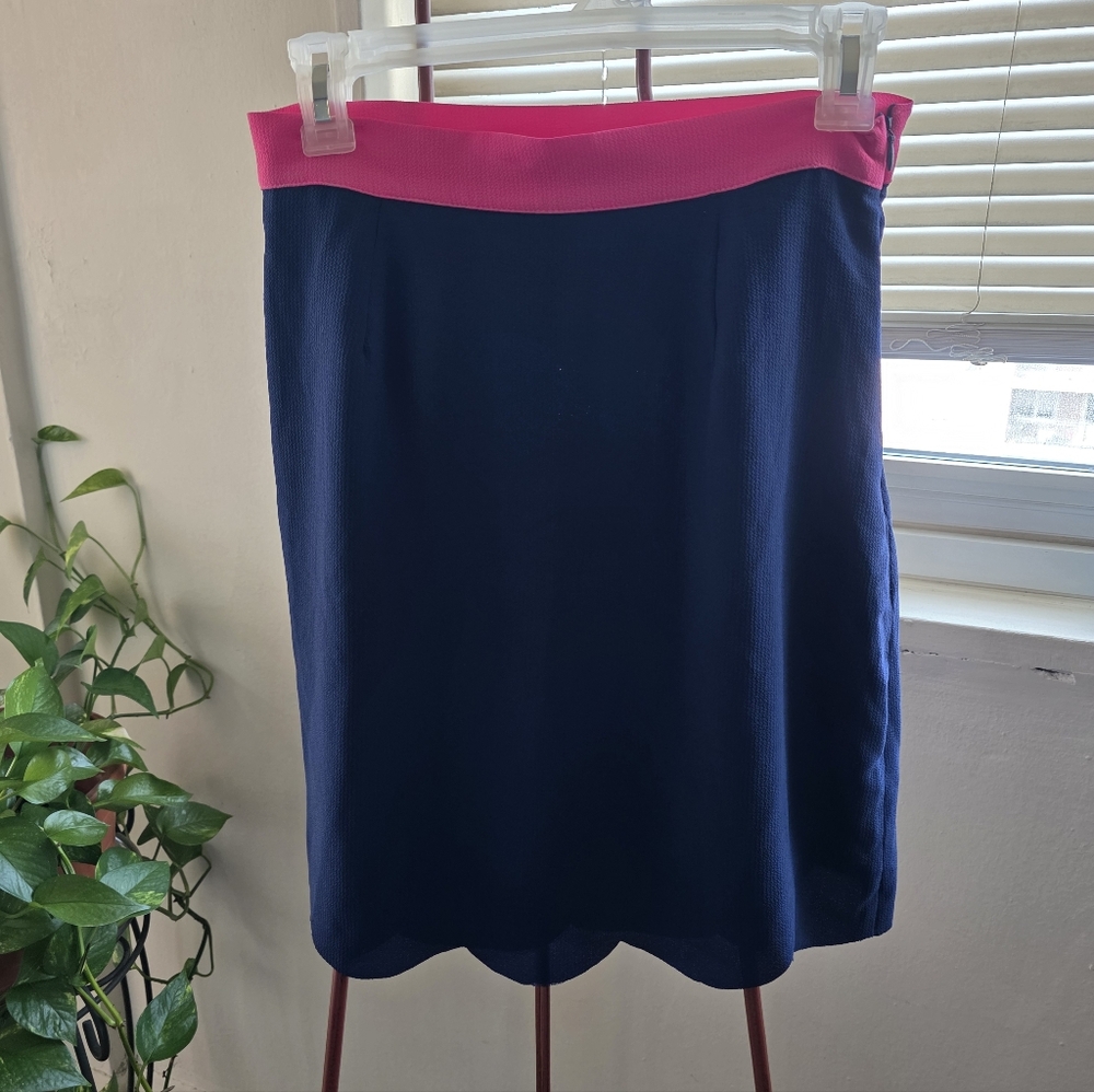 Gibson Navy and Pink Pencil Skirt